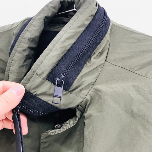 J Lindeberg Farren Nickel Memo Military Jacket Nylon Olive Green Size Small - Picture 5 of 9